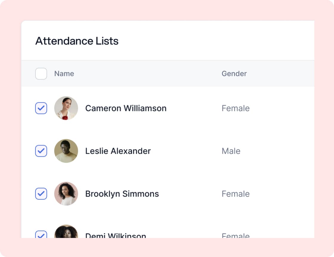 Live Attendance Tracking